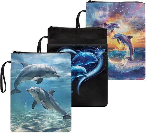 Snow Horse Book Sleeves Reusable＆Washable Book Protector Pouch Washable Pouch Pocket for Teen Adult Book Lover Zipper Pouch,3 Piece Set in Kuwait