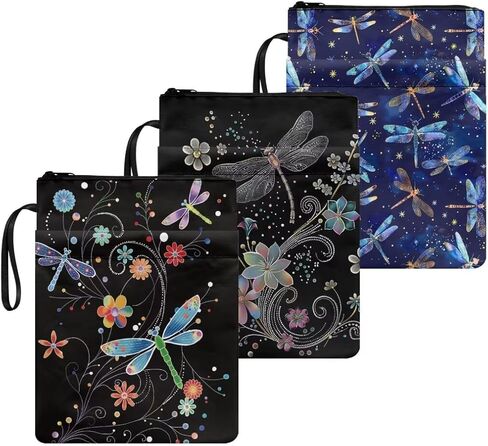 Snow Horse Book Sleeves Reusable＆Washable Book Protector Pouch Washable Pouch Pocket for Teen Adult Book Lover Zipper Pouch,3 Piece Set in Kuwait