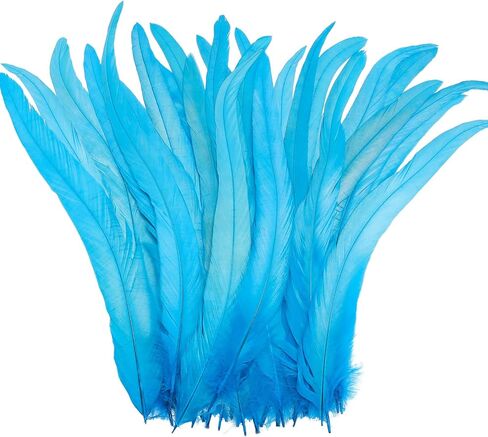 Yuxung 100 Pcs Halloween White Nature Rooster Tail Feathers 12-14 Inch Bulk Natural Long Rooster Tail Feathers for DIY Crafts Costume Mardi Gras Party Performances Carnival Decoration in Kuwait