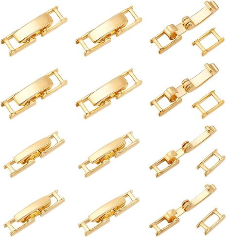 UNICRAFTALE 24Pcs 2 Styles Fold Over Clasps Rectangle Necklace Bracelet Extender for Women Foldover Extension Jewelry Clasps for DIY Jewelry Making in Saudi Arabia
