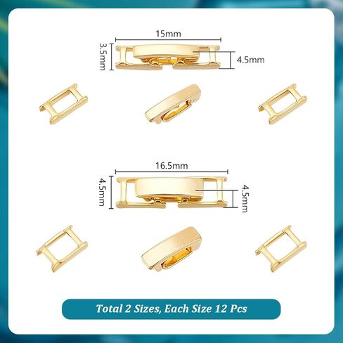 UNICRAFTALE 24Pcs 2 Styles Fold Over Clasps Rectangle Necklace Bracelet Extender for Women Foldover Extension Jewelry Clasps for DIY Jewelry Making in Saudi Arabia