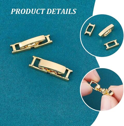 UNICRAFTALE 24Pcs 2 Styles Fold Over Clasps Rectangle Necklace Bracelet Extender for Women Foldover Extension Jewelry Clasps for DIY Jewelry Making in Saudi Arabia