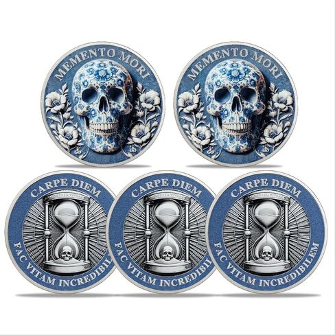 Memento Mori Coin Skull Challenge Coins الرمز المميز للتذكير in Kuwait