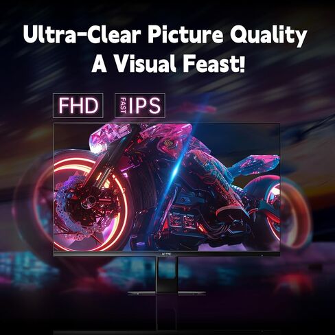 KTC 24inch Monitor, Fast IPS 1080p 144Hz 165Hz 1ms, 125.25% sRGB, HDR, Borderless Gaming Monitor PC Monitor, FreeSync Premium & G-Sync, HDMI 2.0x2, DP1.4x2, Vesa Support, Eye Care for Gamers in Kuwait