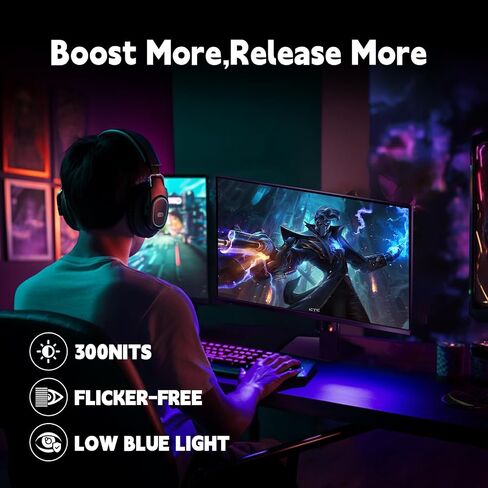 KTC 24inch Monitor, Fast IPS 1080p 144Hz 165Hz 1ms, 125.25% sRGB, HDR, Borderless Gaming Monitor PC Monitor, FreeSync Premium & G-Sync, HDMI 2.0x2, DP1.4x2, Vesa Support, Eye Care for Gamers in Kuwait