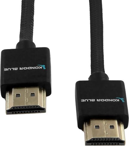 كوندور بلو كيبل HDMI مضفر رفيع ومستقيم بدقة 4 كيه لشاشات الكاميرا وبطاقات الالتقاط وغيرها in Saudi Arabia
