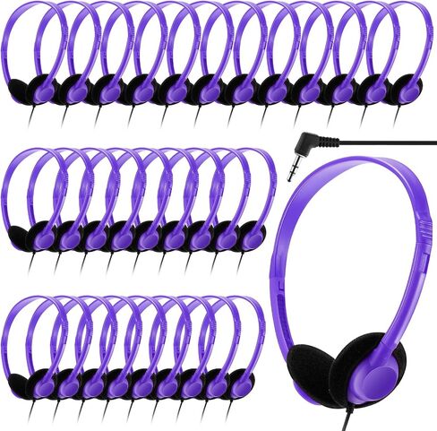 Yunsailing 30 Pack Class Set Headphones Bulk School Classroom Headphones for Kids Students Teens Libraries with 3.5mm Jack Samaritan's Purse Operation Christmas Charity Donation Supply (Multicolor) in Kuwait
