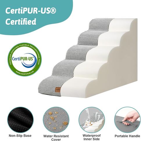 COZY KISS Dog Stairs for Small Dog 19.7" H, 4 Step Pet Ramp for Bed in Saudi Arabia