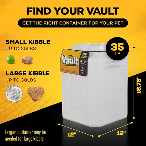 Gamma2 Vittles Vault Pet Food Storage Containers - Sealed Dog and Cat Food Storage Container, Fits up to 25lbs, Made in the USA - [12"L x 13.75"H] in Kuwait