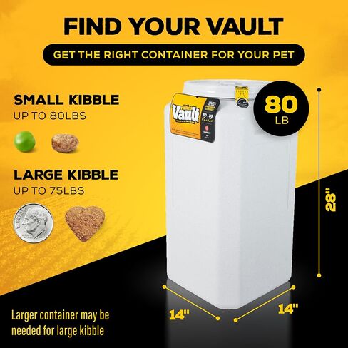 Gamma2 Vittles Vault Pet Food Storage Containers - Sealed Dog and Cat Food Storage Container, Fits up to 25lbs, Made in the USA - [12"L x 13.75"H] in Kuwait