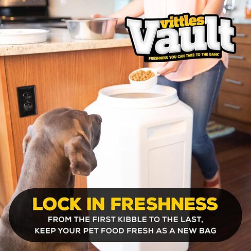 Gamma2 Vittles Vault Pet Food Storage Containers - Sealed Dog and Cat Food Storage Container, Fits up to 25lbs, Made in the USA - [12"L x 13.75"H] in Kuwait