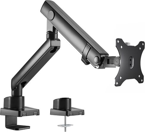 VIVO Premium Aluminum Full Motion Single Monitor Desk Mount Stand with Lift Engine Arm, Pole Extension, and USB Ports, Fits Screens up to 32 inches, STAND-V101BDU in Saudi Arabia