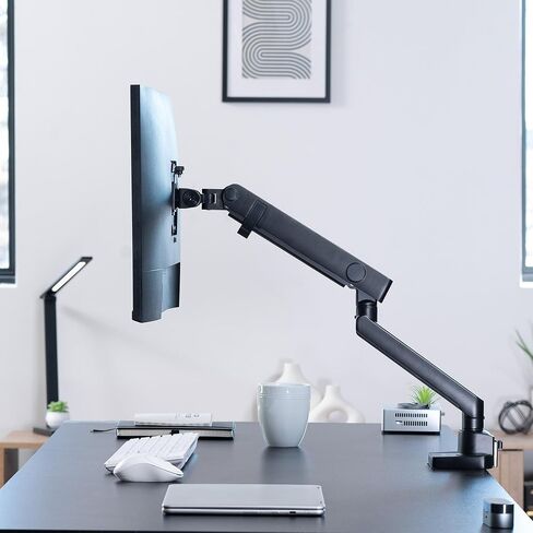 VIVO Premium Aluminum Full Motion Single Monitor Desk Mount Stand with Lift Engine Arm, Pole Extension, and USB Ports, Fits Screens up to 32 inches, STAND-V101BDU in Saudi Arabia