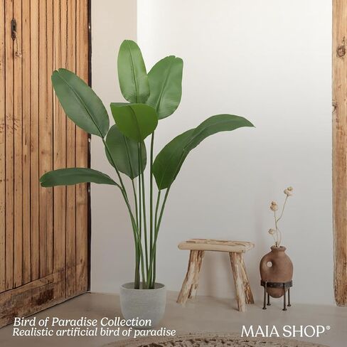 Maia Shop 7ft شجرة موز اصطناعية ، نباتات مزيفة للديكور المنزلي ، شجرة اصطناعية ، جذع خشبي طبيعي in Kuwait