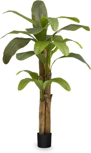 Maia Shop 7ft شجرة موز اصطناعية ، نباتات مزيفة للديكور المنزلي ، شجرة اصطناعية ، جذع خشبي طبيعي in Kuwait