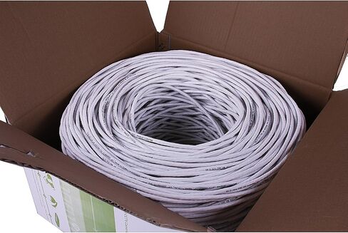 Cat6 CMR 1000 Ft 23AWG Riser Rated Solid Bare Copper Cable 4 Twisted Pair UTP Bulk Ethernet Router Network POE Security Camera Cable LAN Cable PVC Blue in Kuwait