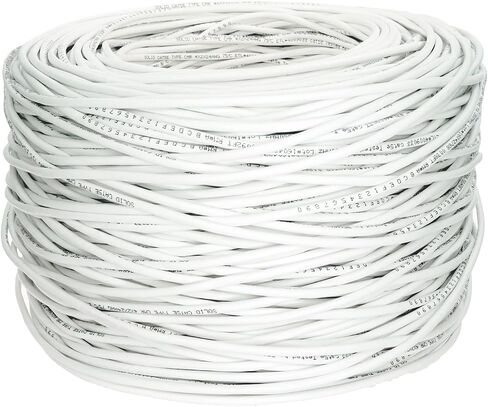 Cat6 CMR 1000 Ft 23AWG Riser Rated Solid Bare Copper Cable 4 Twisted Pair UTP Bulk Ethernet Router Network POE Security Camera Cable LAN Cable PVC Blue in Kuwait