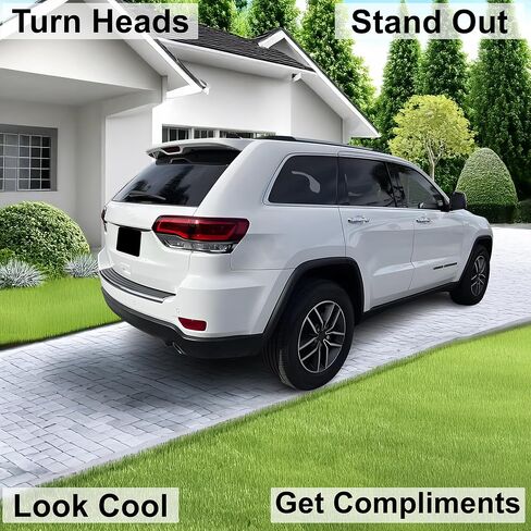 BOGAR TECH DESIGNS ملون الضوء الخلفي عين الصقر الفرامل الثالثة المصد الخلفي عاكس الضوء تراكب أغطية ملونة متوافقة مع جيب جراند شيروكي 2014-2021، داكن in Kuwait