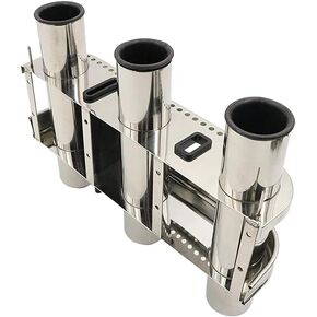 Fishing Rod Holder Stainless Steel 3 Tubes Organizer Links Rack Rests Tackle