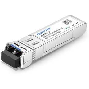 QSFPTEK 1Pack 10GBASE-LR 10G SFP+ وحدة، 1310 نانومتر، 10 كم، جهاز إرسال واستقبال DDM LC Mini-GBIC لـ Cisco SFP-10G-LR، Ubiquiti UF-SM-10G، Mikrotik، Netgear، Qnap NAS، D-Link، TP-Link