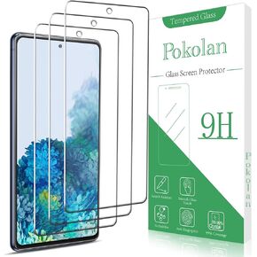 Pokolan [3-Pack] Designed for Samsung Galaxy S20 FE 5G, Galaxy S20 FE Tempered Glass Screen Protector, Support Fingerprint Reader, Anti Scratch, 9H Hardness, Bubble Free, Easy to Install