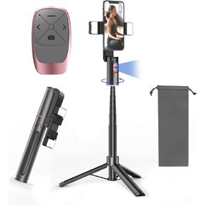Voinap Extendable Auto Face Tracking Tripod with Light, 360 Rotating Tripod, Both Auto or Manual Moving Control, Smart Cameraman Shooting for Video, Vlog, Live Stream