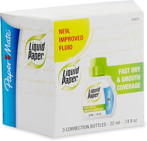 Paper Mate Liquid Paper Fast Dry Correction Fluid, 22 ml, 3 Count in Kuwait
