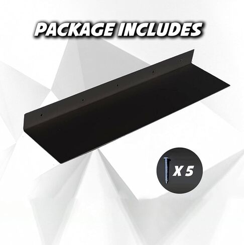 SIMOND STORE Black Metal Shelf - Wall Mount Shelf - Steel Industrial Heavy Duty Renter Friendly Shelves, Black Shelf (36" X 8" X 2.5") in Saudi Arabia