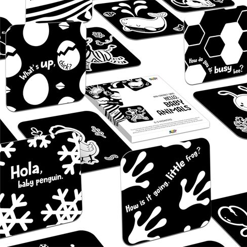 100 PCS 200 Page Black White Colorful 3D Visual Stimulation Baby Flashcard for Newborn Baby Infant Gift (, 5.5" X 5.5") in Kuwait