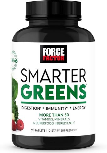 Force Factor Smarter Greens Tablets, 2-Pack, Greens Supplement with 25+ Superfoods and Antioxidants to Improve Digestion, Reduce Stress, Strengthen Immunity, and Support Metabolism, 180 Tablets in Saudi Arabia