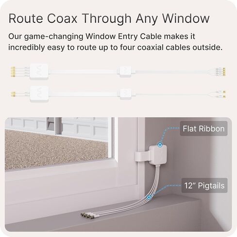 Waveform [v2] Window Entry Cable: Low-Loss, Ultra Flat-Ribbon 4-in-1 Passthrough Cable | SMA Male to SMA Female | for Windows and Doors in Saudi Arabia