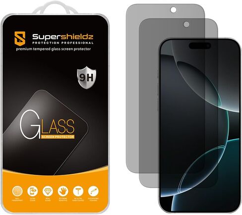 Supershieldz (2 Pack) Designed for iPhone 12 and iPhone 12 Pro (6.1 inch) (Privacy) Anti Spy Tempered Glass Screen Protector, Anti Scratch, Bubble Free in Kuwait