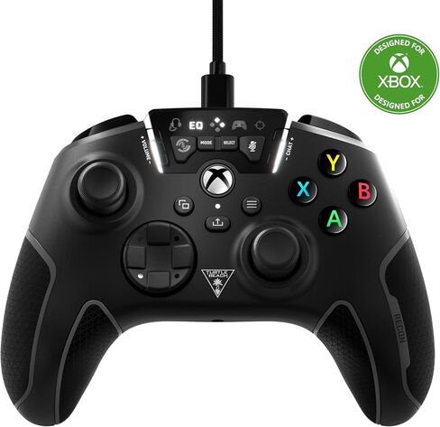 وحدة تحكم Turtle Beach REACT-R - وحدة تحكم سلكية في الألعاب - Xbox Series X، وXbox Series S، وXbox One وWindows - عناصر تحكم في الصوت، وأزرار قابلة للتعيين، ومقابض منسوجة - أسود in Kuwait