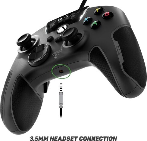 وحدة تحكم Turtle Beach REACT-R - وحدة تحكم سلكية في الألعاب - Xbox Series X، وXbox Series S، وXbox One وWindows - عناصر تحكم في الصوت، وأزرار قابلة للتعيين، ومقابض منسوجة - أسود in Kuwait