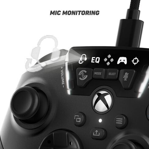 وحدة تحكم Turtle Beach REACT-R - وحدة تحكم سلكية في الألعاب - Xbox Series X، وXbox Series S، وXbox One وWindows - عناصر تحكم في الصوت، وأزرار قابلة للتعيين، ومقابض منسوجة - أسود in Kuwait