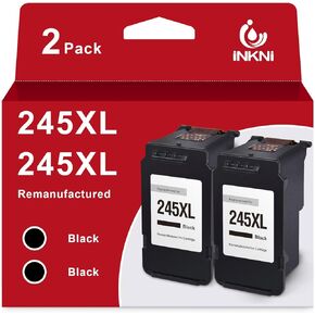 InkNI Remanufactured Ink Cartridge Replacement for Canon 245XL 246XL PG-245 XL Ink for Pixma TR4520 TR4522 MX492 MG2522 MX490 TS3122 TS3322 Printer (Black, Tri-Color) 245XL 246XL Combo Pack