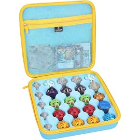 Toy Organizer Storage Case Compatible for Bakugan Figures, BakuCores, Armored Alliance, Geogan Rising, Mini Toys Holder Bakugons Box for 25pcs with Accessories Mesh Pocket (Box Only, Orange)