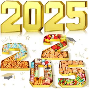 4 قطع من حروف Charcuterie 2024 عدد من الورق المقوى للتخرج، علبة قابلة للتعبئة، صندوق Charcuterie لحفلات التخرج، صندوق حلوى الشوكولاتة لخريجي المدرسة الثانوية، لوازم حفلات الكلية (أبيض)