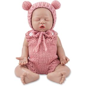 Vollence 8 بوصة من السيليكون الصغير دمى طفل لطيف واقعية واقعية الولادة preemie الأطفال المصغرة الأطفال لفيلم هدايا عيد ميلاد الطفل - فتاة