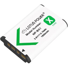 LOTUS POWER NP-BX1 Lithium-ion Battery for ZV1 ZV-1F Camera, NPBX1 Batteries High Capacity NP BX1 Battery for Cameras DSC-RX1/RX1R/RX100 HDR-CX405/CX440 HDR-AS20 (2 Batteries)