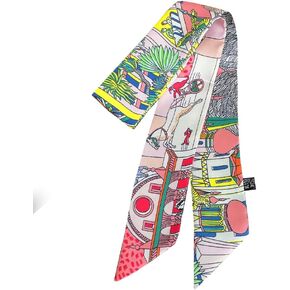 Fashion Handbag Handle Ribbon Scarves Neck Scarves Skinny Ribbon Twill Bandana Scarf Bag scarf for women Olivia NY