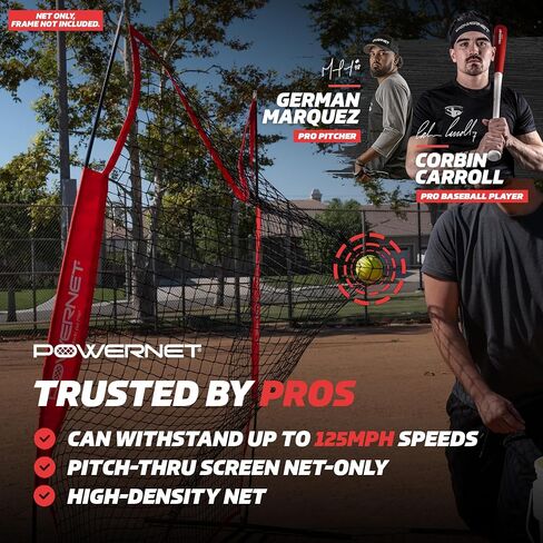 PowerNet 7x7 ft Pitch-Thru Protection Screen for Softball | 49 sqft Barrier | Perfect for Pitching or Batting Practice | Open Area in Net to Allow Ball to Pass Through in Saudi Arabia
