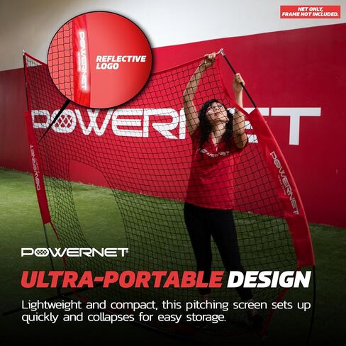 PowerNet 7x7 ft Pitch-Thru Protection Screen for Softball | 49 sqft Barrier | Perfect for Pitching or Batting Practice | Open Area in Net to Allow Ball to Pass Through in Saudi Arabia