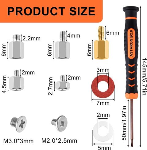 ASTARON PC Screws M.2 Screw Kit，NVMe Screw m.2 SSD Mounting Kit for ASUS Motherboard in Saudi Arabia