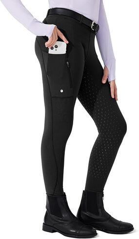 Willit Girls Fleece Horse Riding Pants Equestrian Breeches Kids Winter Riding Tights Thermal Schooling Tights in Kuwait