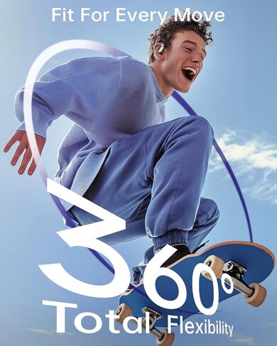 Open Ear Wireless Bluetooth Headphones, Pain-Free Air Conduction Ear Buds with LED Digital Display Charging Case, Sweat Resistant for Running, Safe Driving, and Extended Daily Use in Saudi Arabia