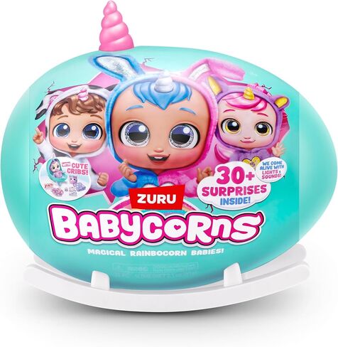 Babycorns Interactive Baby Doll Series 1 Large (Unicorn) by ZURU with Lights and Sounds, Magical Babydolls, Surprise, Unboxing, Girls, Dolls, Story in Kuwait