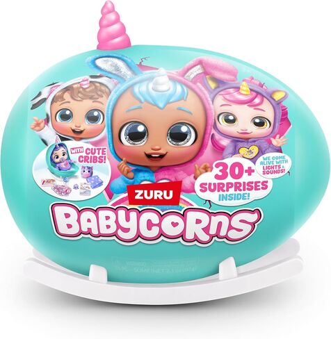 Babycorns Interactive Baby Doll Series 1 Large (Unicorn) by ZURU with Lights and Sounds, Magical Babydolls, Surprise, Unboxing, Girls, Dolls, Story in Kuwait
