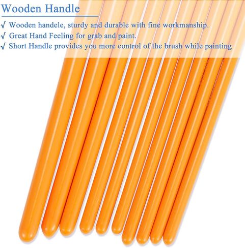 BOSOBO Paint Brushes Set, 10 Pack 100 Pcs Round Pointed Tip Paintbrushes Nylon Hair Artist Acrylic Paint Brushes for Acrylic Oil Watercolor, Face Nail Art, Miniature Detailing & Rock Painting, White in Saudi Arabia