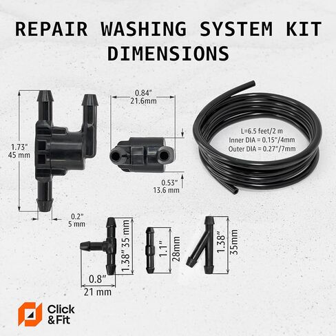 1 pc 2-way Check Valve Universal for Front Windshield Washer Nozzles replacement for Toyota, Lexus, Nissan, Ford & more brands; Windshield washer check valve OE# 85321-28020 by Click&Fit accessories in Kuwait